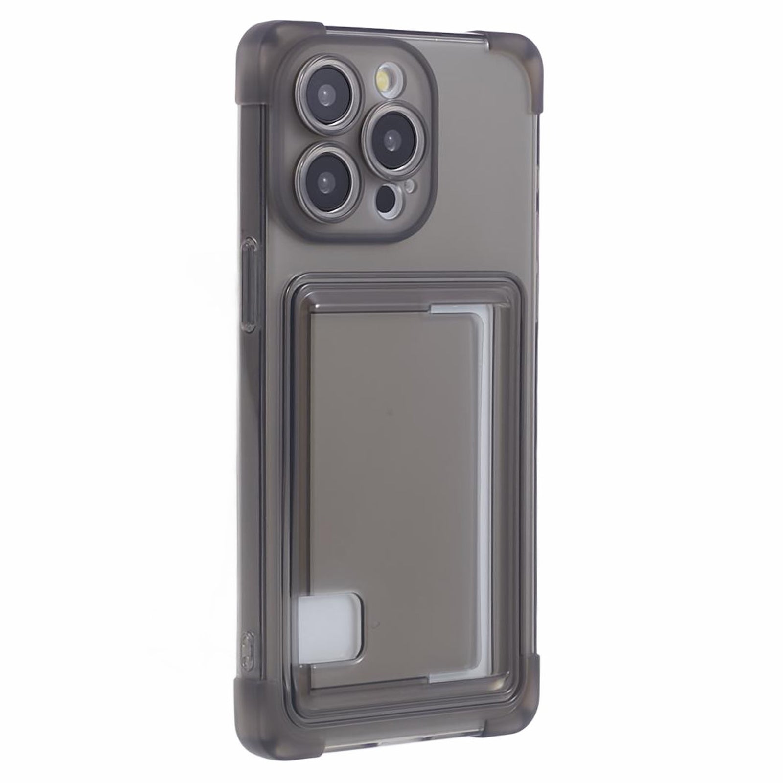 HRX Series TPU Case for iPhone 15 Pro Max Card Holder Drop-proof Phone Cover - Transparent Black HRX Series TPU Case for iPhone 15 Pro Max Card Holder Drop-proof Phone Cover - Transparent Black